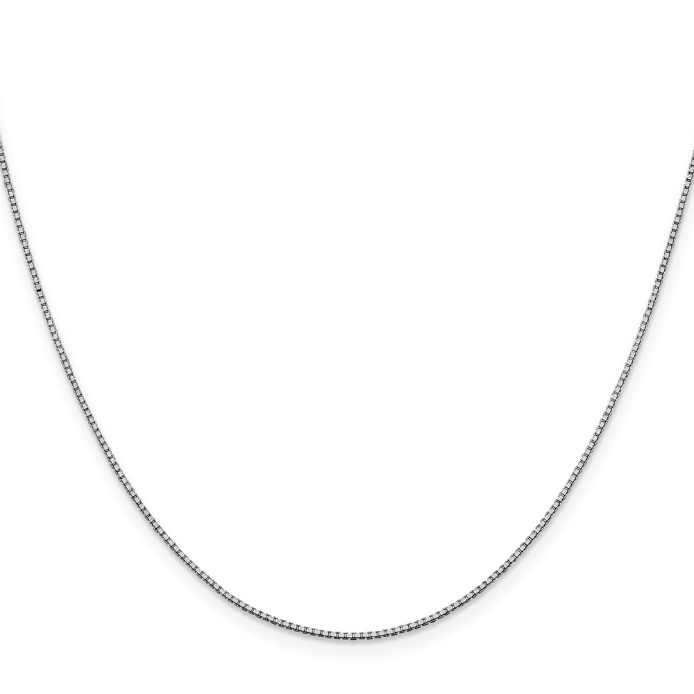 14K White Gold 30 inch .95mm Box with Lobster Clasp Chain (WLB095-30)