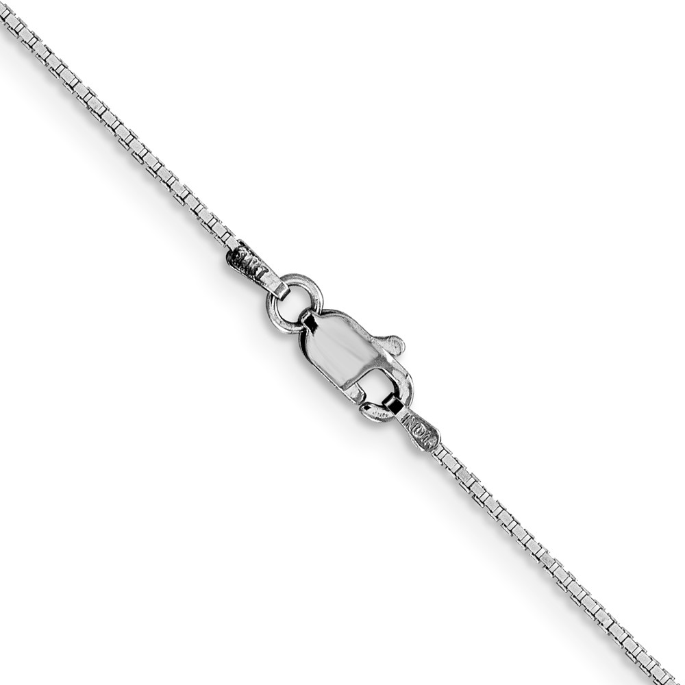 14K White Gold 30 inch .95mm Box with Lobster Clasp Chain (WLB095-30)