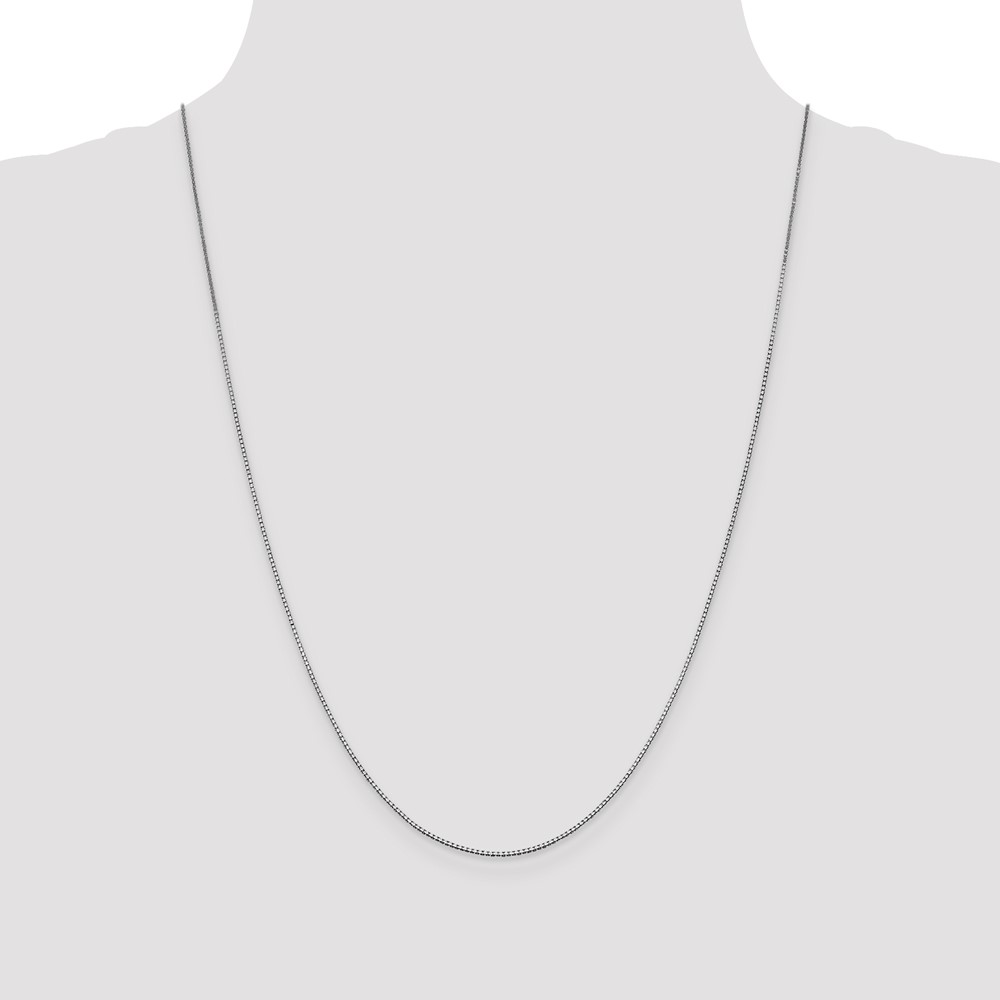 14K White Gold 24 inch .95mm Box with Lobster Clasp Chain (WLB095-24)