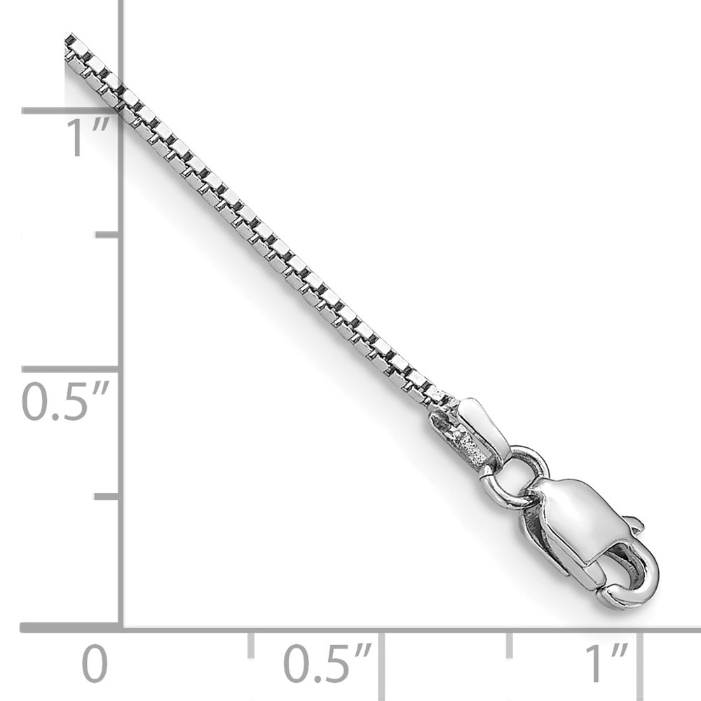 14K White Gold 9 inch .95mm Box with Lobster Clasp Anklet (WLB095-9)