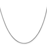 14K White Gold 1mm Box Chain with Lobster Clasp, 14" view 2