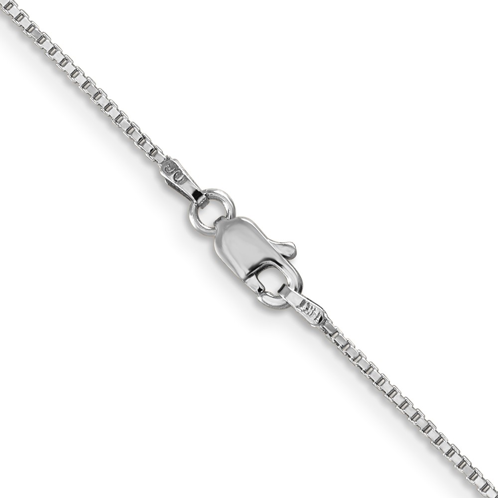 14K White Gold 30 inch 1mm Box with Lobster Clasp Chain (WLB100-30)