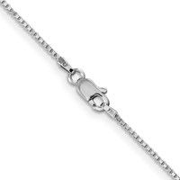 14K White Gold 1mm Box Chain with Lobster Clasp, 14" view 4