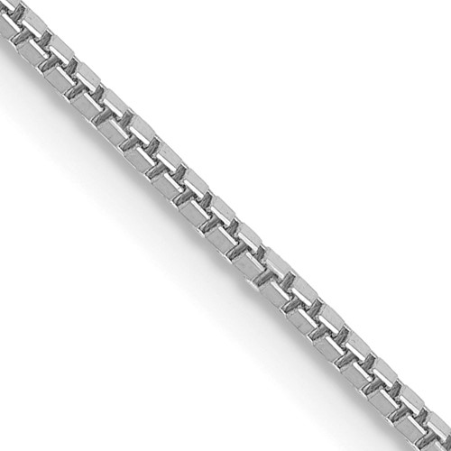 14K White Gold 14 inch 1mm Box with Lobster Clasp Chain