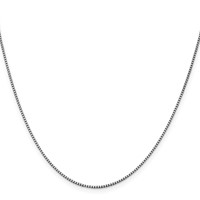 14K White Gold 1.05mm Box Chain with Lobster Clasp - 16in view 2