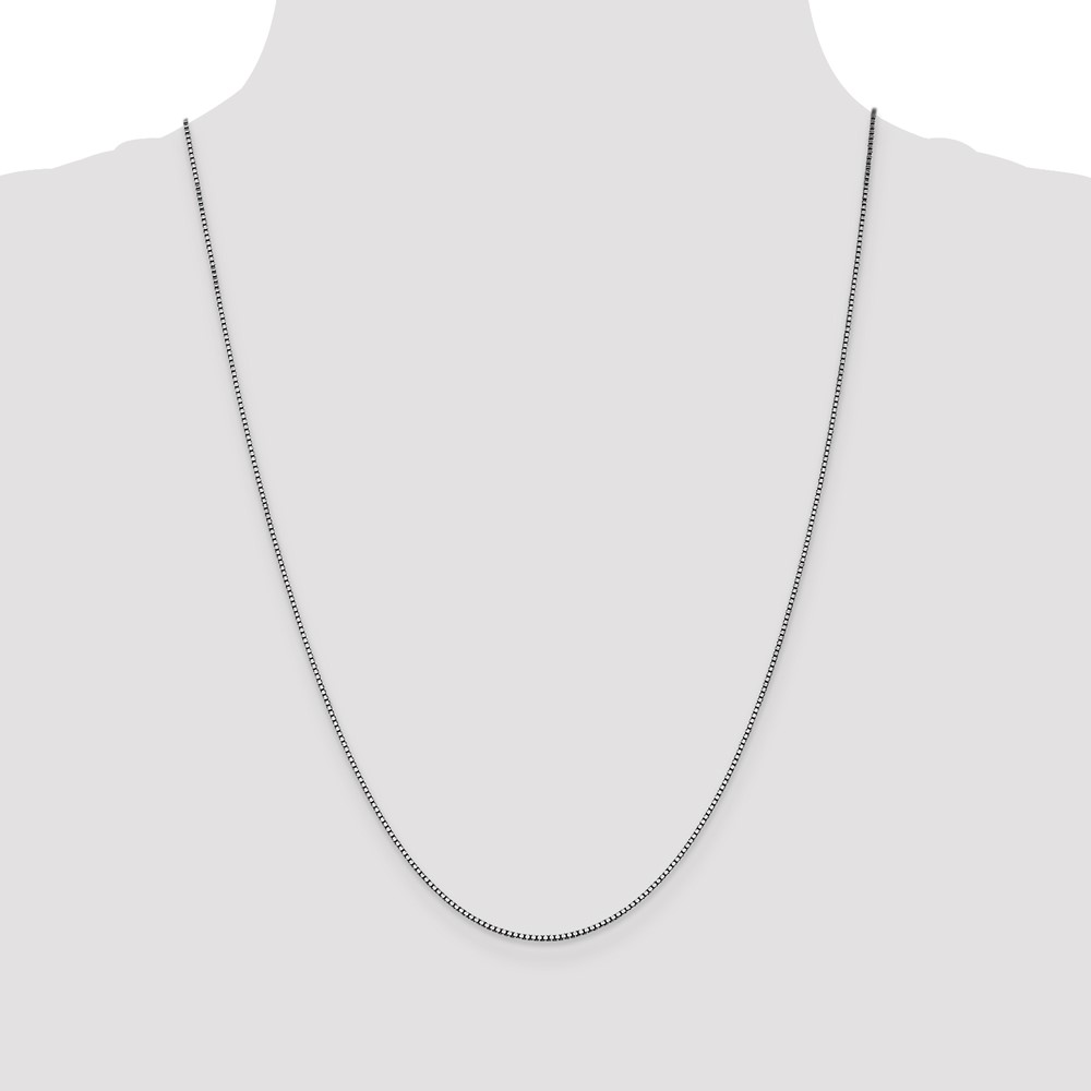 14K White Gold 24 inch 1.05mm Box with Lobster Clasp Chain (WLB105-24)