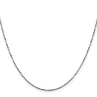 14K White Gold 1.1mm Box Chain with Lobster Clasp, 14" view 2