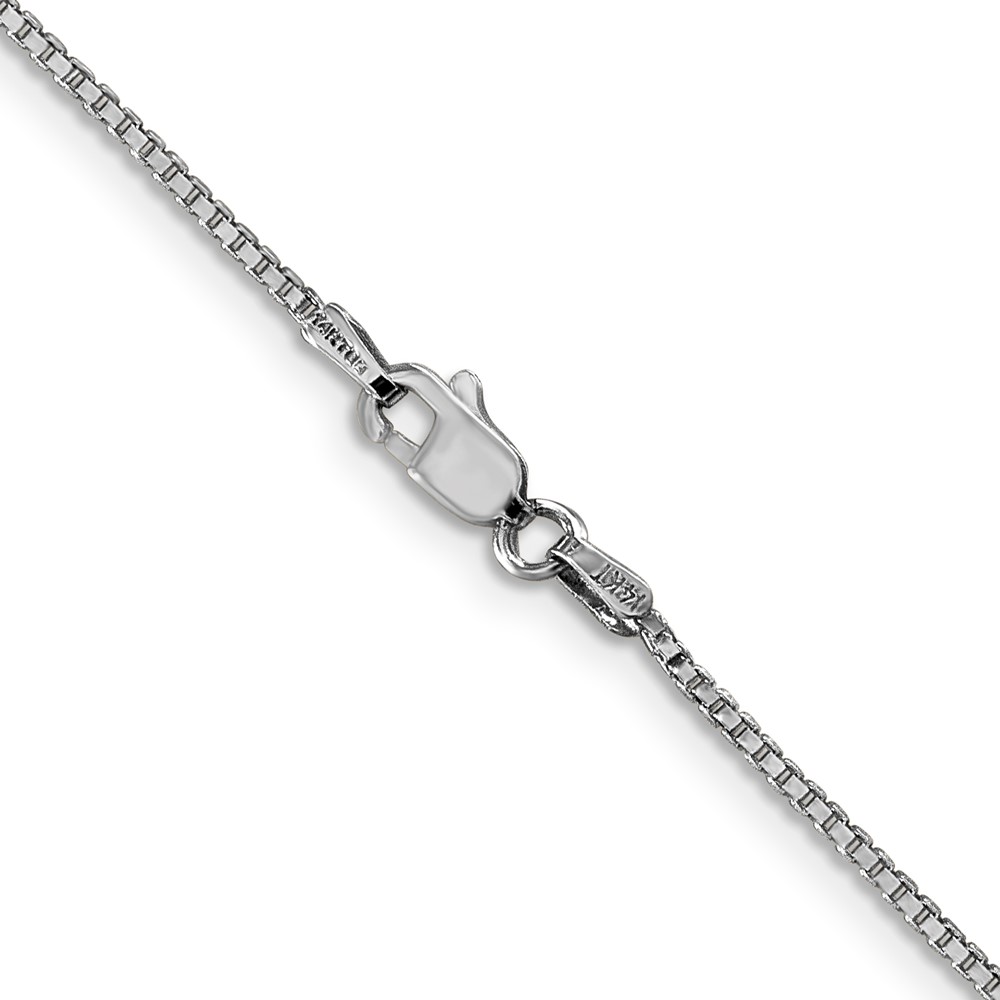 14K White Gold 28 inch 1.1mm Box with Lobster Clasp Chain (WLB110-28)