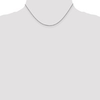 14K White Gold 1.1mm Box Chain with Lobster Clasp, 14" view 3