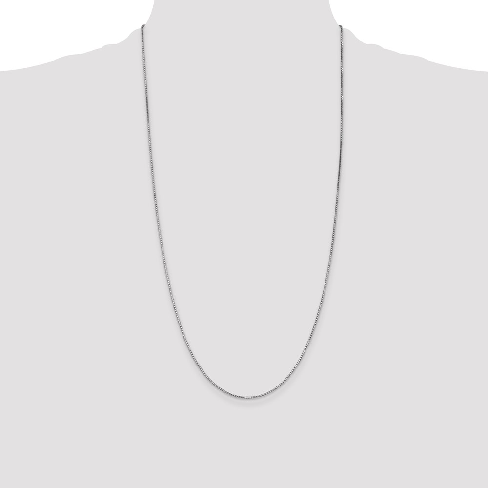 14K White Gold 28 inch 1.1mm Box with Lobster Clasp Chain (WLB110-28)