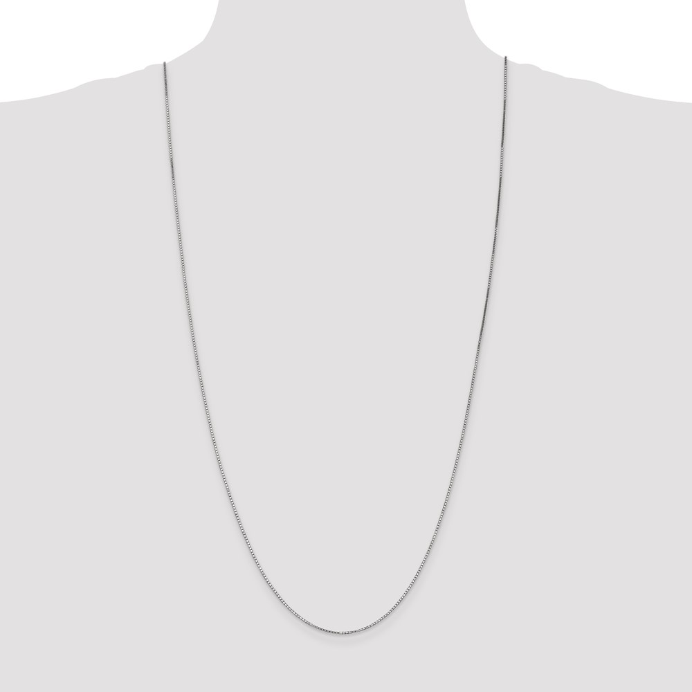 14K White Gold 30 inch 1.1mm Box with Lobster Clasp Chain (WLB110-30)