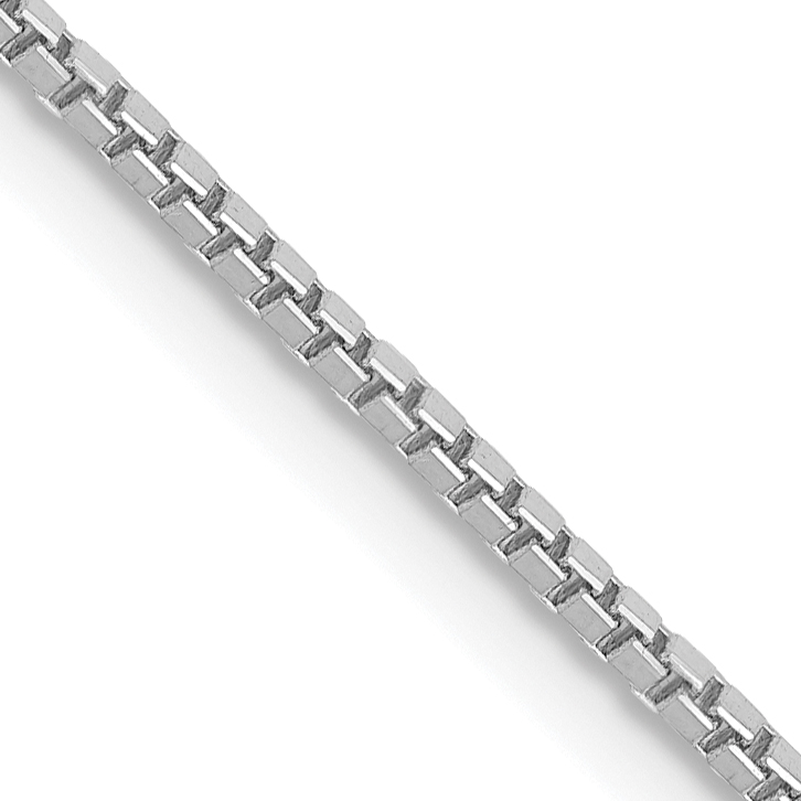 14K White Gold 28 inch 1.1mm Box with Lobster Clasp Chain (WLB110-28)