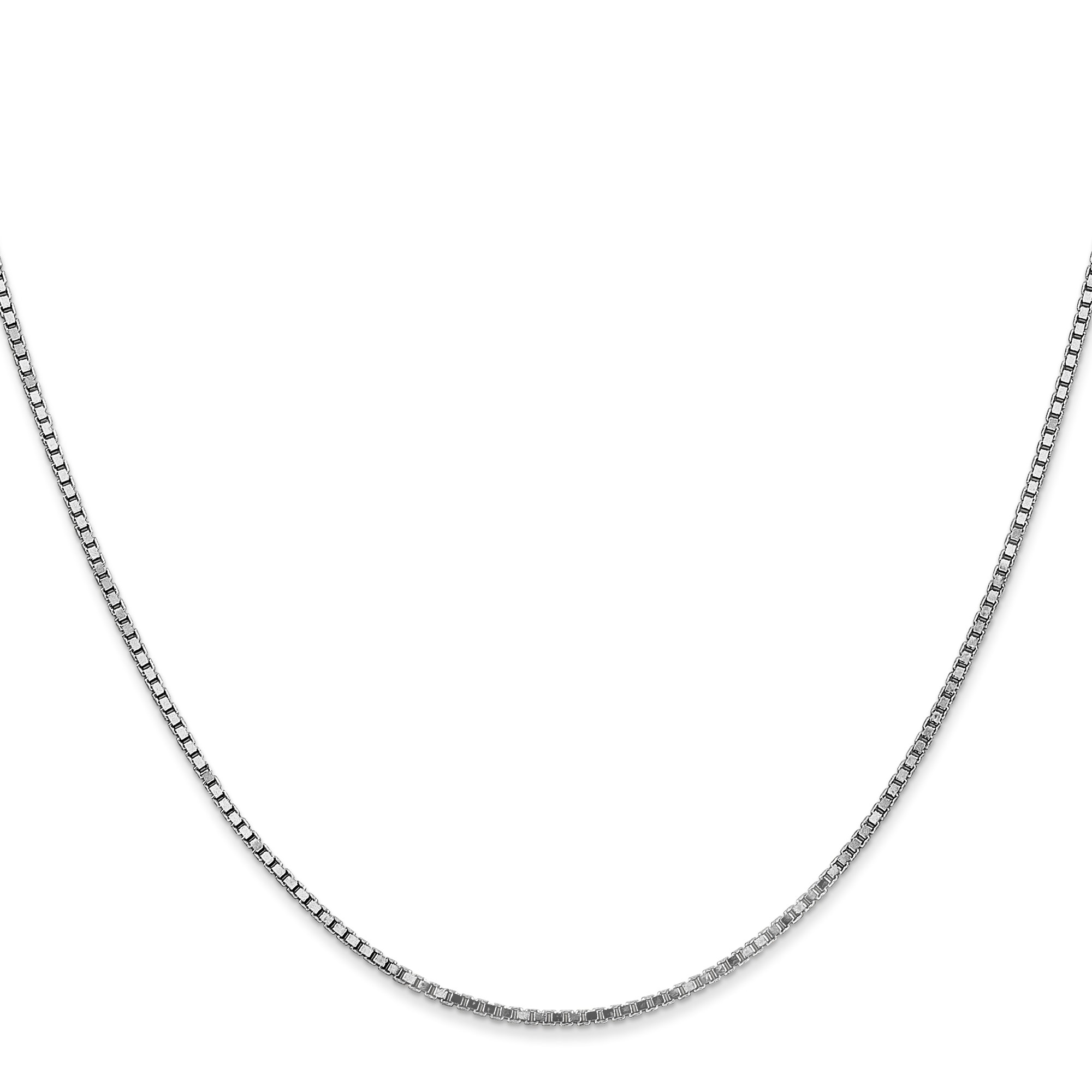 14K White Gold 16 inch 1.4mm Box with Lobster Clasp Chain Necklace Mens Womens