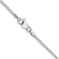 14K White Gold 1.4mm Box Chain with Lobster Clasp - 14in view 4