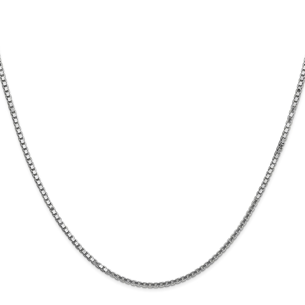 14K White Gold 24 inch 1.5mm Box with Lobster Clasp Chain (WLB150-24)