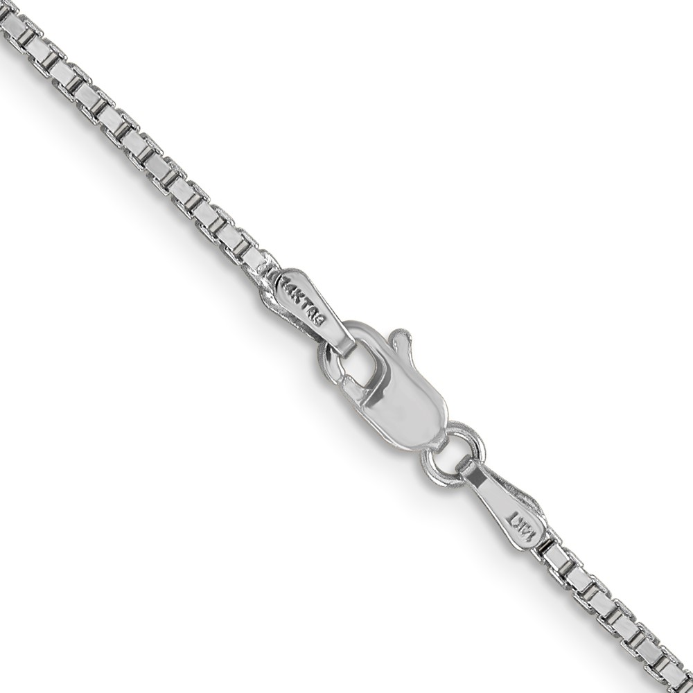14K White Gold 24 inch 1.5mm Box with Lobster Clasp Chain (WLB150-24)