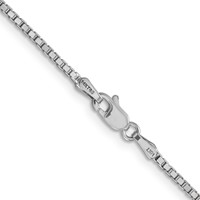 14K White Gold 1.5mm Box Chain with Lobster Clasp, 16" view 3