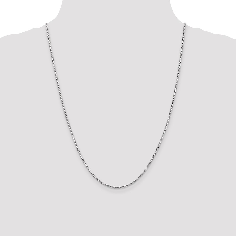 14K White Gold 24 inch 1.5mm Box with Lobster Clasp Chain (WLB150-24)