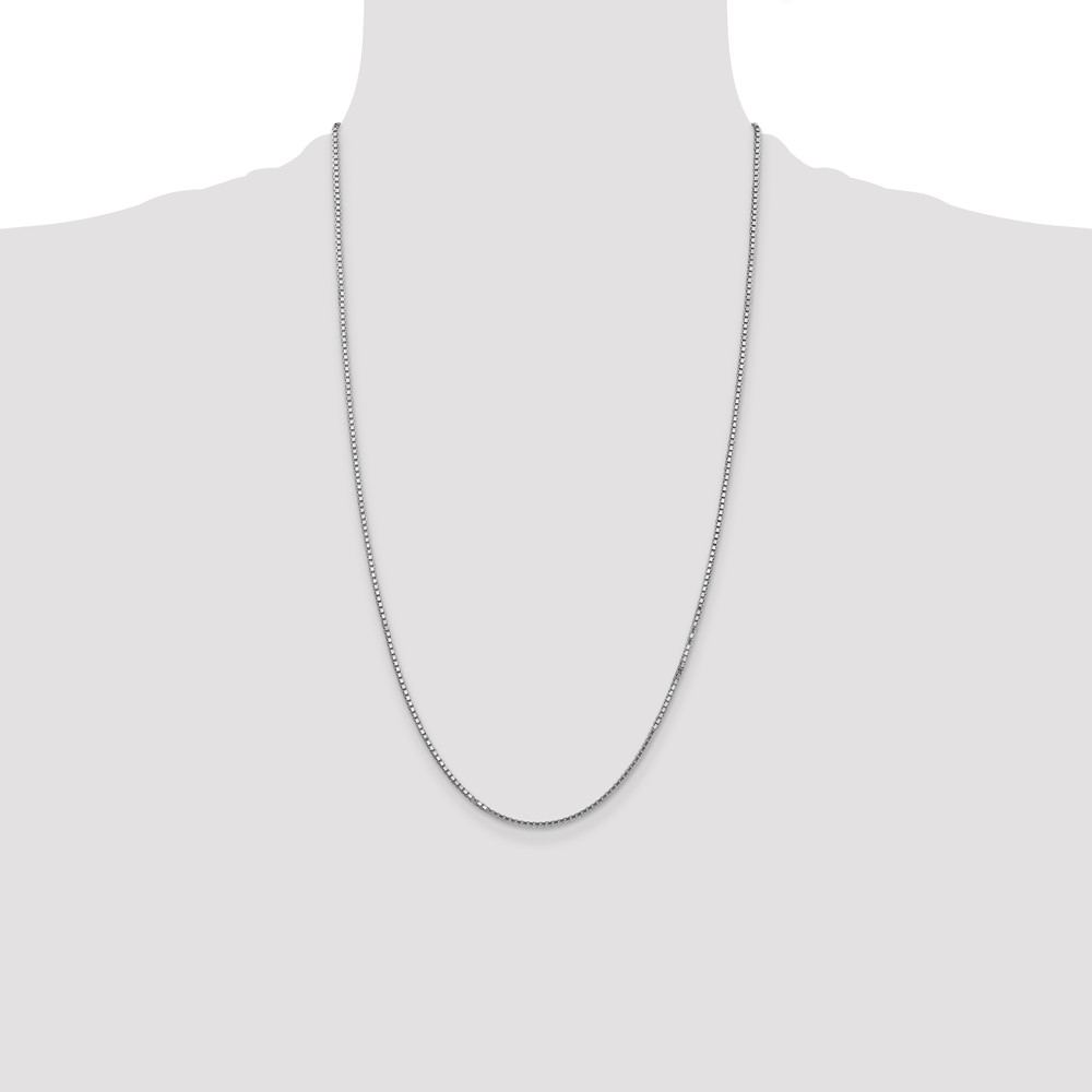 14K White Gold 26 inch 1.5mm Box with Lobster Clasp Chain (WLB150-26)