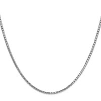 14K White Gold 1.9mm Box Chain with Lobster Clasp, 16" view 2