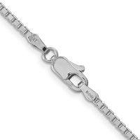 14K White Gold 1.9mm Box Chain with Lobster Clasp, 16" view 3