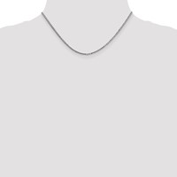 14K White Gold 1.9mm Box Chain with Lobster Clasp, 16" view 4