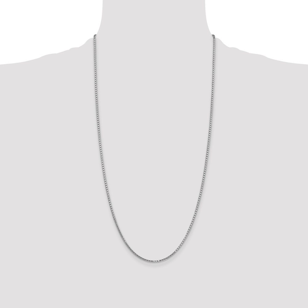 14K White Gold 28 inch 1.9mm Box with Lobster Clasp Chain (WLB200-28)