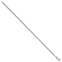 14K White Gold 1.9mm Box Bracelet with Lobster Clasp - 7in view 2