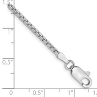 14K White Gold 1.9mm Box Bracelet with Lobster Clasp - 7in view 3