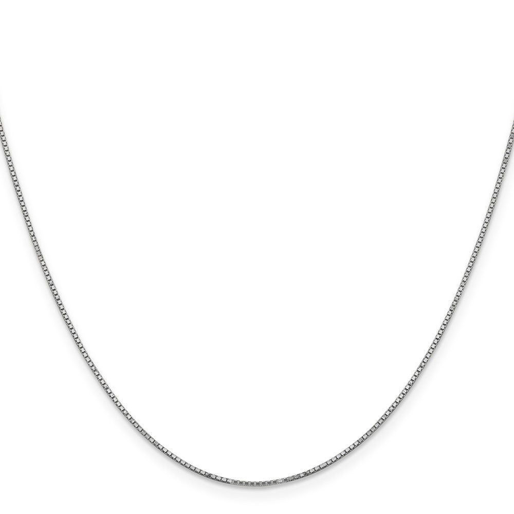 14K White Gold 28 inch .9mm Box with Spring Ring Clasp Chain (WLBS-28)