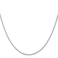 14K White Gold .9mm Box Chain with Spring Ring Clasp - 14in view 2