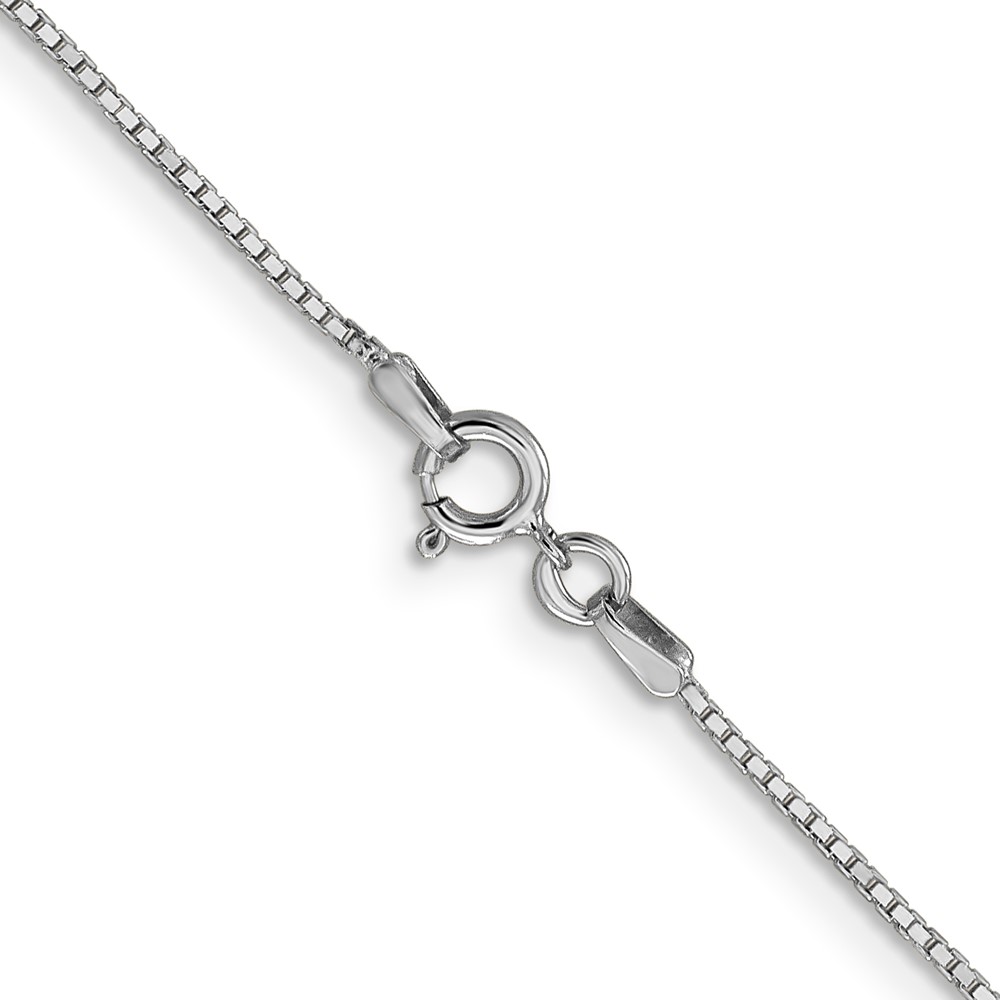 14K White Gold 28 inch .9mm Box with Spring Ring Clasp Chain (WLBS-28)