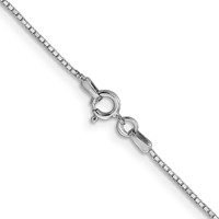 14K White Gold .9mm Box Chain with Spring Ring Clasp - 14in view 4