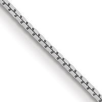 14K White Gold .9mm Box Chain with Spring Ring Clasp - 14in view 1
