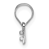 14K White Gold Large Brushed Diamond Cut Number Top Charm view 2
