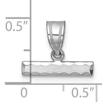 14K White Gold Large Brushed Diamond Cut Number Top Charm view 3