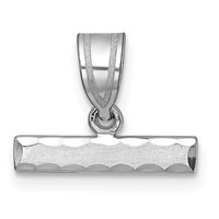 14K White Gold Large Brushed Diamond Cut Number Top Charm view 1
