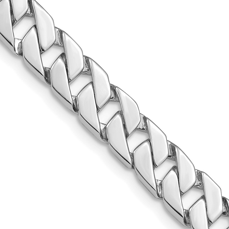 14K White Gold 20 inch 7.4mm Hand Polished Fancy Link with Fancy Lobster Clasp Chain