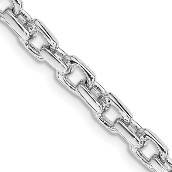 14K White Gold 20 inch 4.6mm Hand Polished Fancy Link with Fancy Lobster Clasp Chain