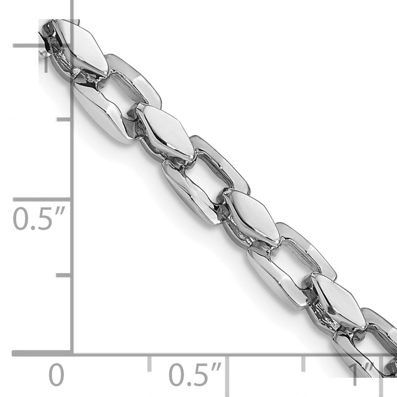 14K White Gold 18 inch 4.5mm Hand Polished Fancy Link with Fancy Lobster Clasp Chain
