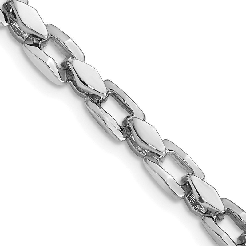 14K White Gold 18 inch 4.5mm Hand Polished Fancy Link with Fancy Lobster Clasp Chain