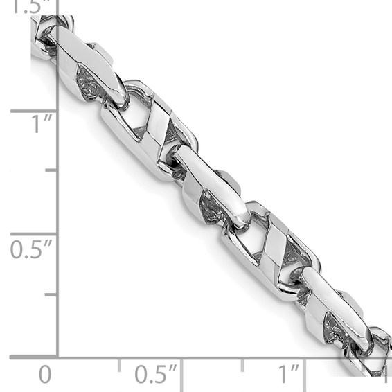 14K White Gold 5.5mm Fancy Link with Fancy Lobster Clasp Chain (per inch)