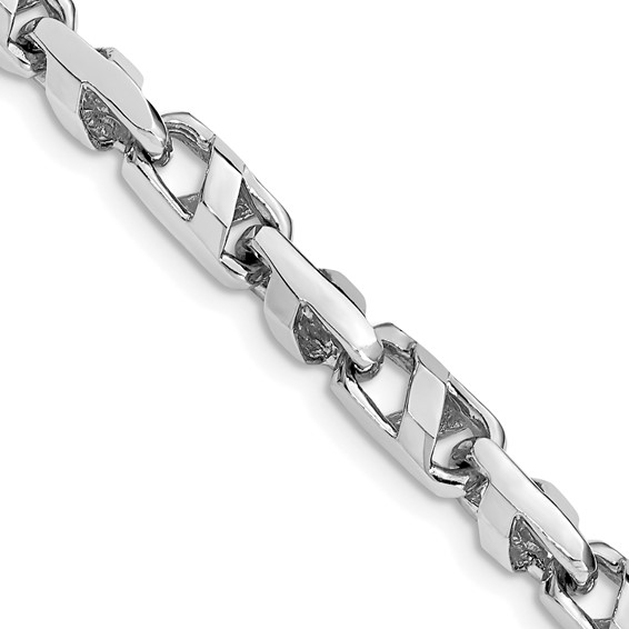 14K White Gold 5.5mm Fancy Link with Fancy Lobster Clasp Chain (per inch)