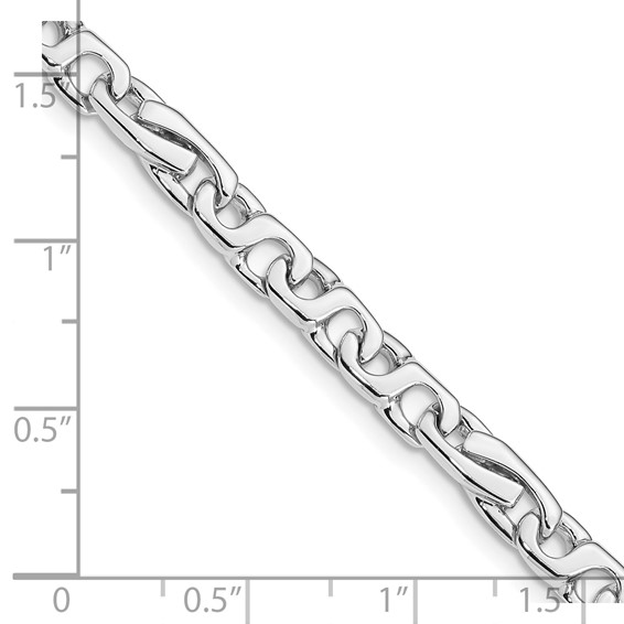 14K White Gold 5.8mm Hand Polished Fancy Link with Fancy Lobster Clasp  Chain (per inch)