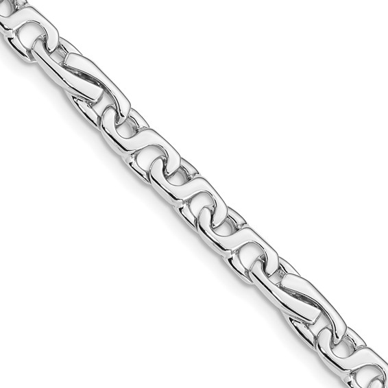 14K White Gold 5.8mm Hand Polished Fancy Link with Fancy Lobster Clasp  Chain (per inch)