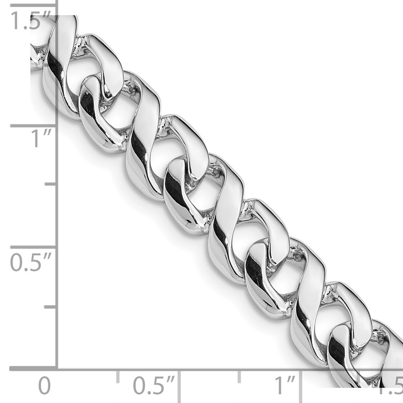 14K White Gold  22 inch 8.75mm Hand Polished Fancy Link with Fancy Lobster Clasp Chain