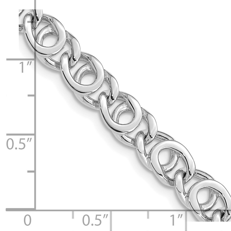 14K White Gold 22 inch 7mm Hand Polished Fancy Link with Fancy Lobster Clasp Chain