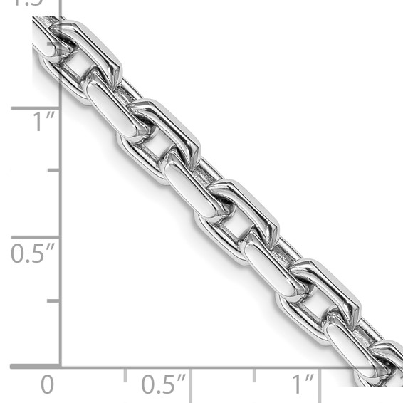 14K White Gold 5.4mm Hand Polished Fancy Link with Lobster Clasp Chain (per inch)