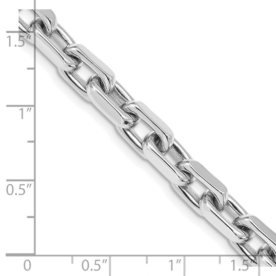 14K White Gold 7mm Hand Polished Fancy Link with Lobster Clasp Chain (per inch)