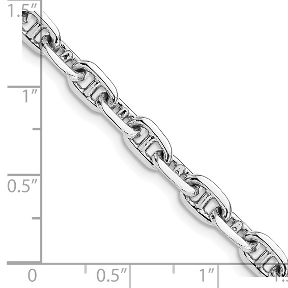 14K White Gold 5.1mm Hand Polished Fancy Link with Lobster Clasp Chain (per inch)